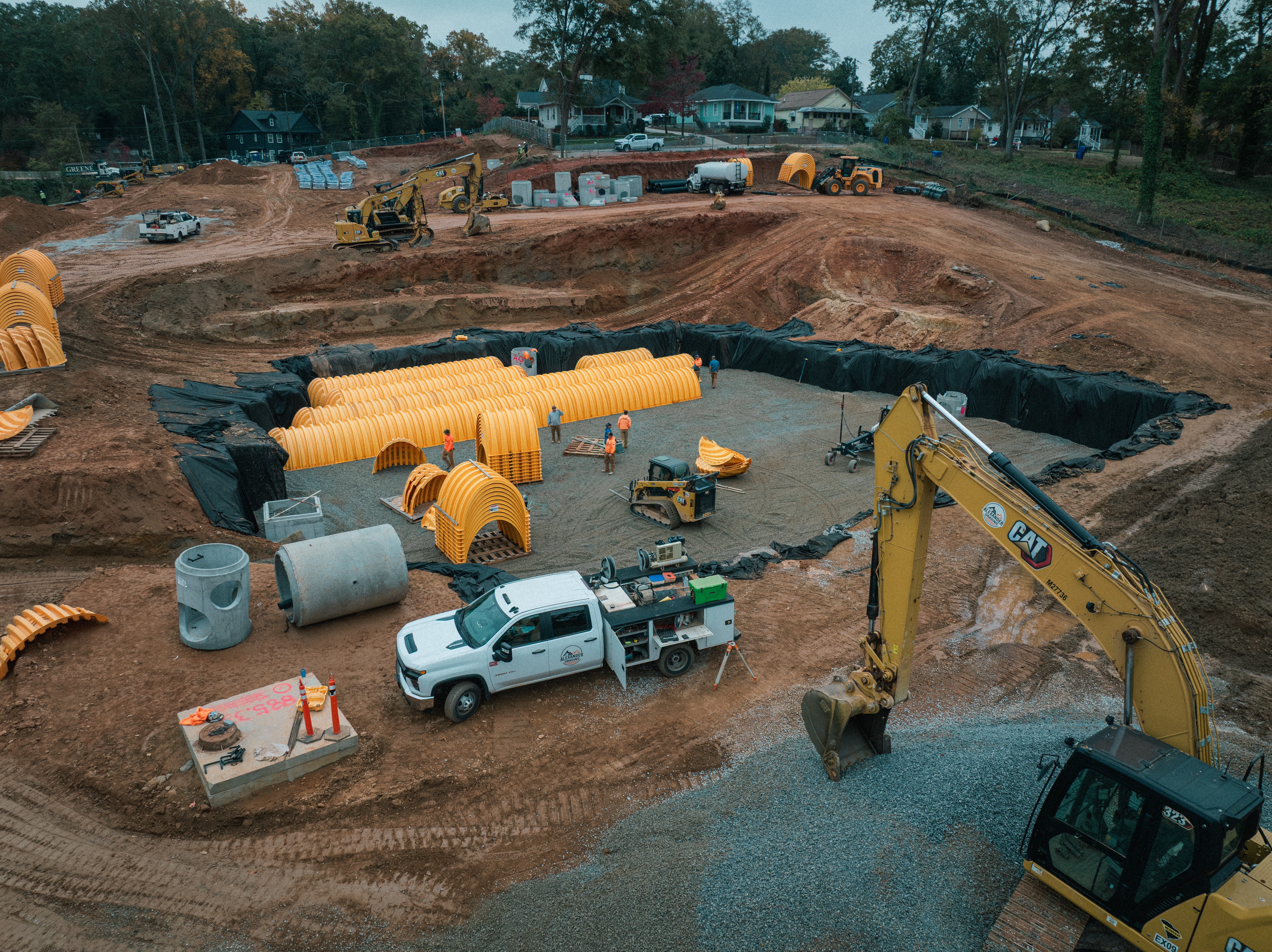 Underground detention installation
